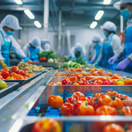 Control de mermas en línea de ensamblaje de una instalación de procesamiento de alimentos