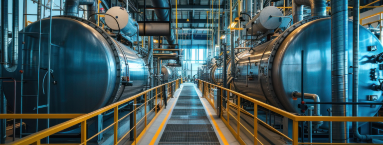 Sala industrial de calderas